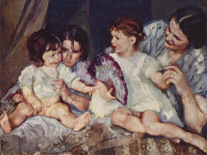 1883-Armando Spadini - Bambini con ventaglio